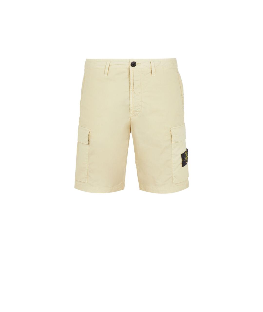 STONE ISLAND Бежевые хлопковые шорты, фото 5