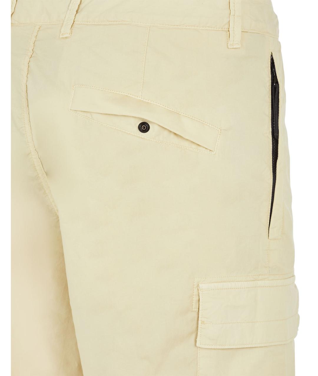 STONE ISLAND Бежевые хлопковые шорты, фото 4