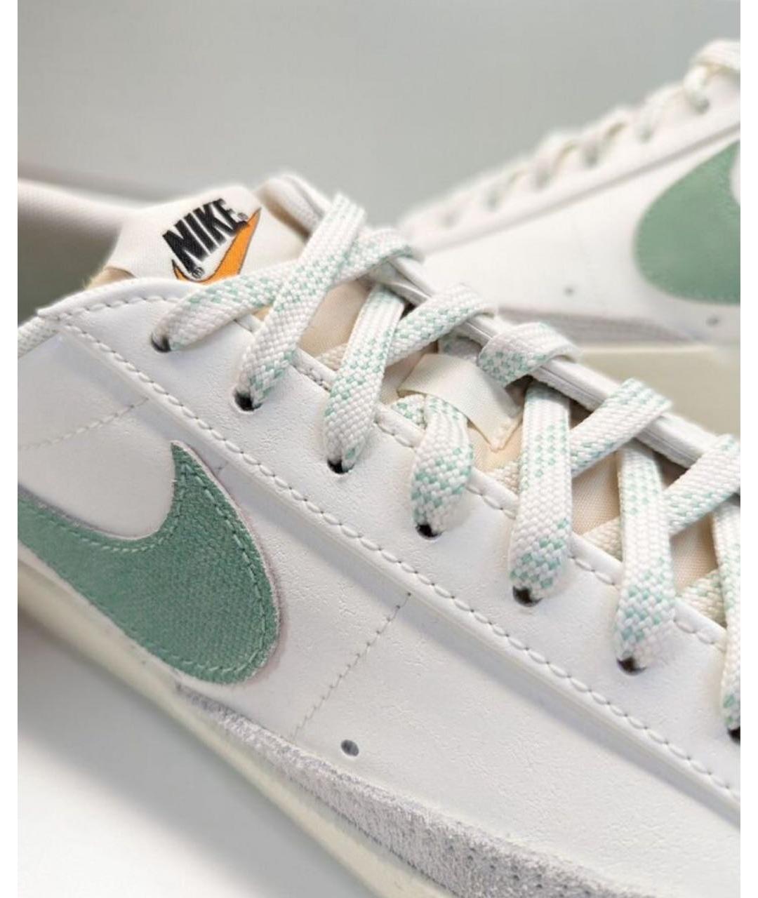 NIKE Белые текстильные низкие кроссовки / кеды, фото 6