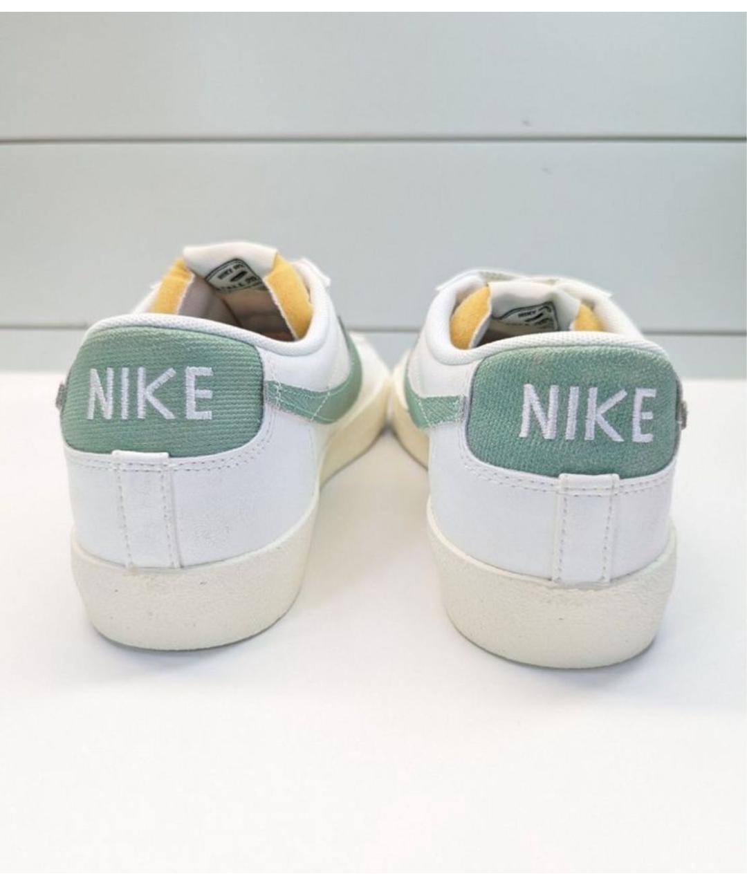NIKE Белые текстильные низкие кроссовки / кеды, фото 5
