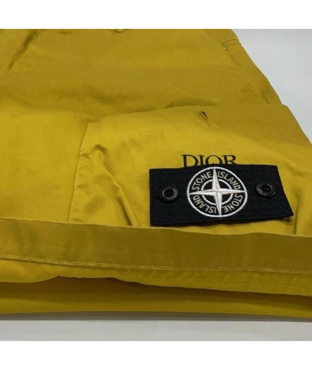 STONE ISLAND Желтые хлопковые шорты, фото 3