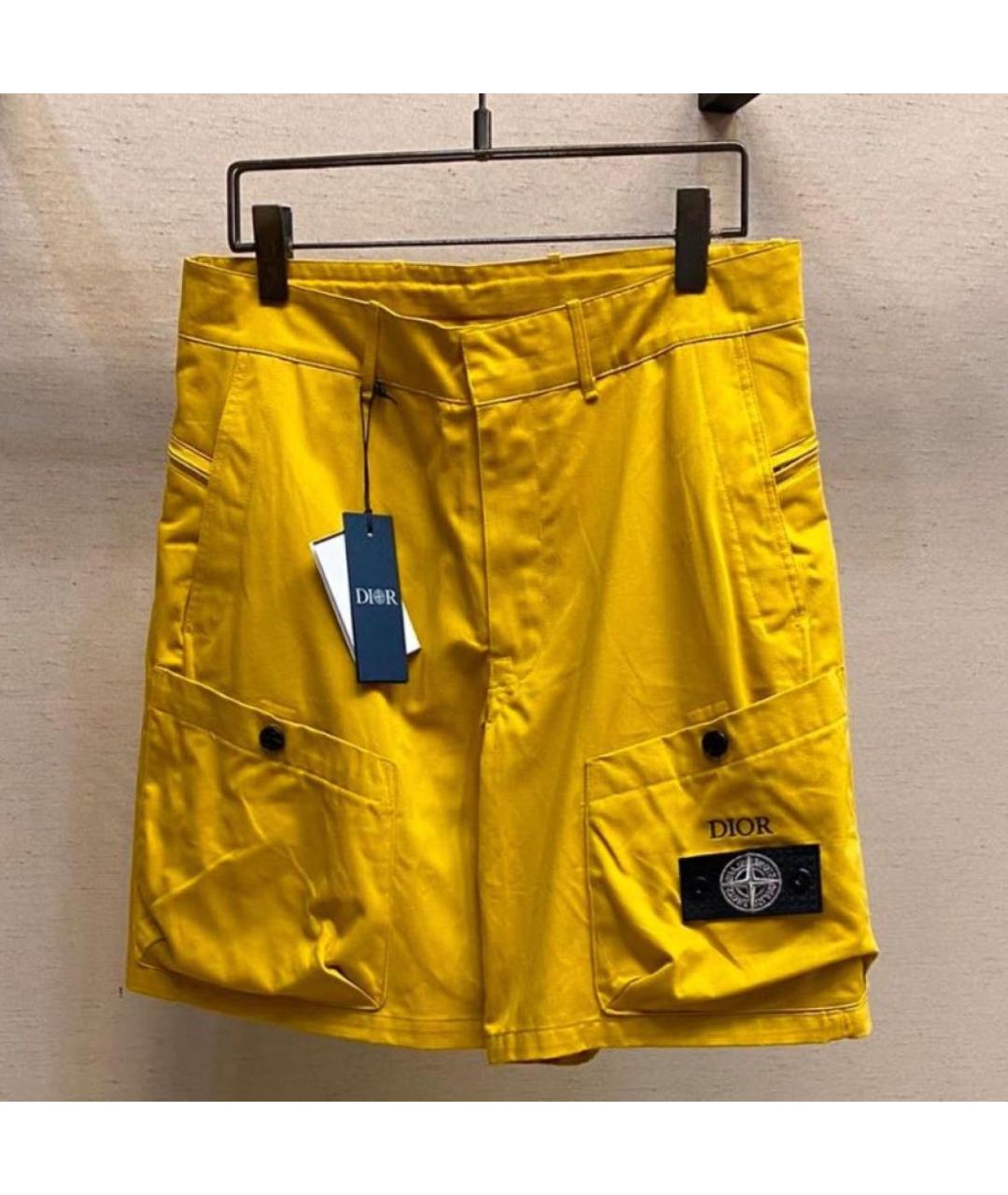 STONE ISLAND Желтые хлопковые шорты, фото 2