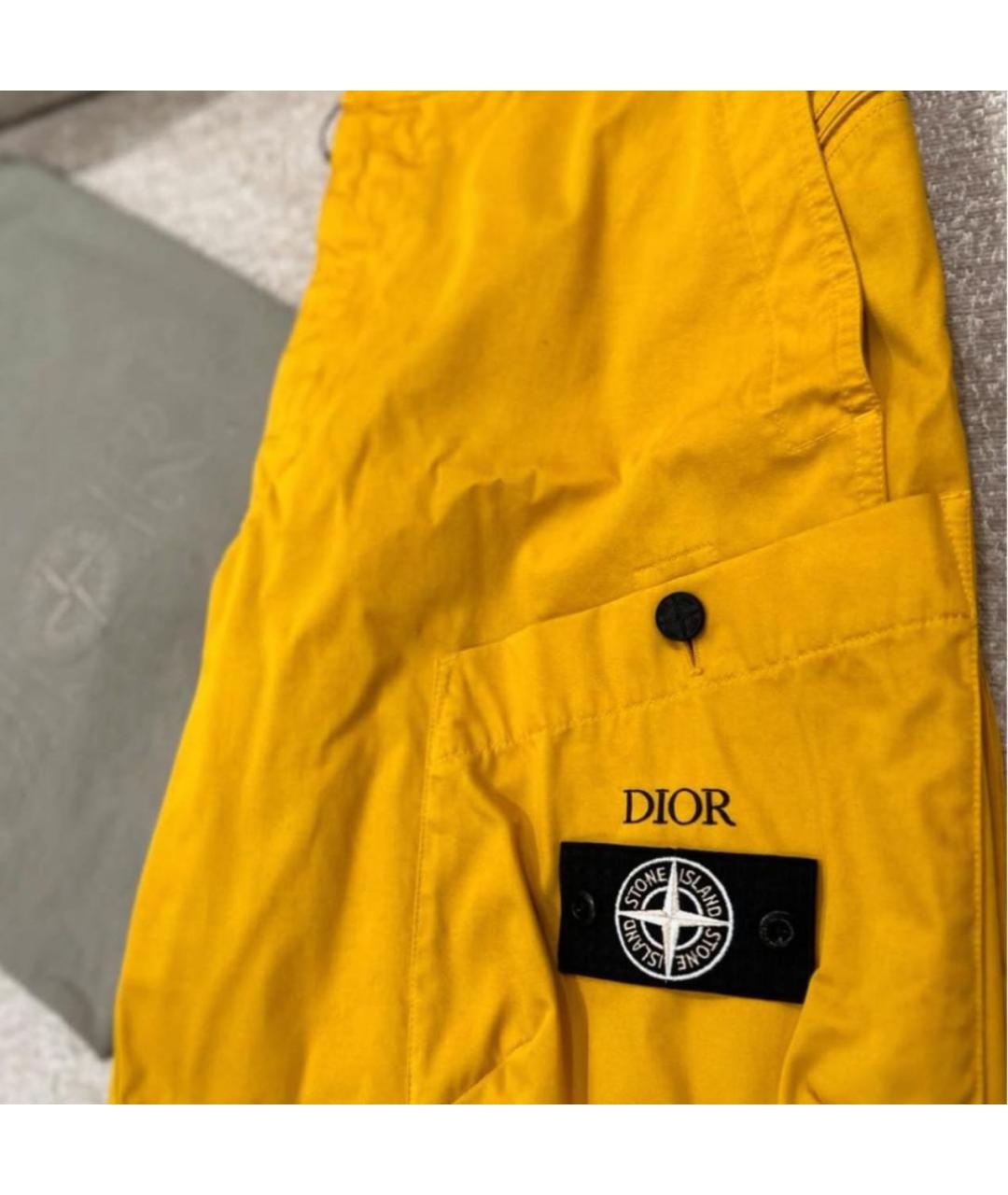 STONE ISLAND Желтые хлопковые шорты, фото 7
