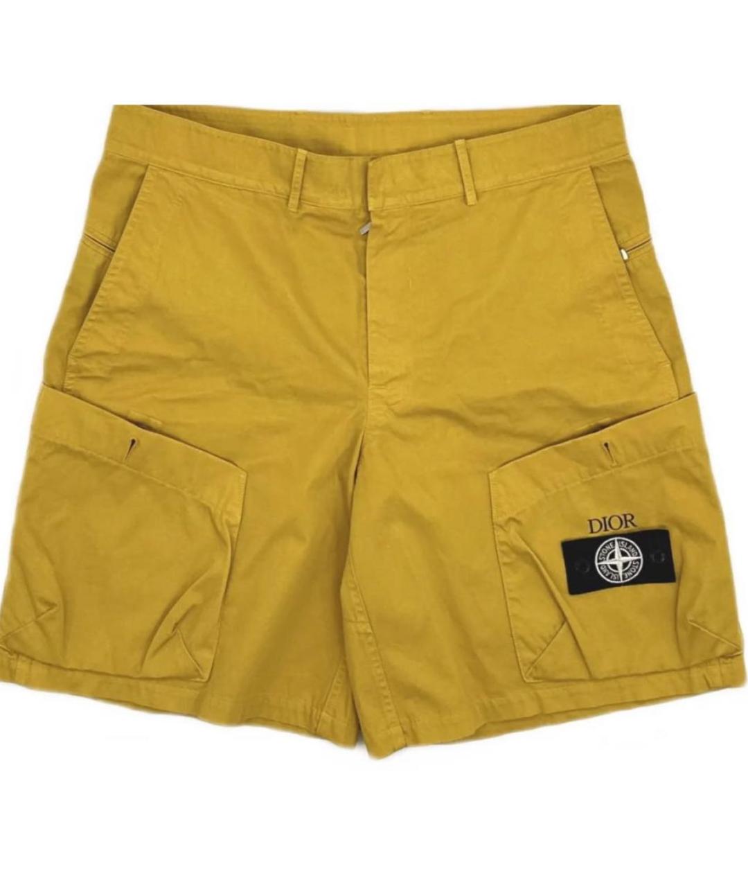 STONE ISLAND Желтые хлопковые шорты, фото 4