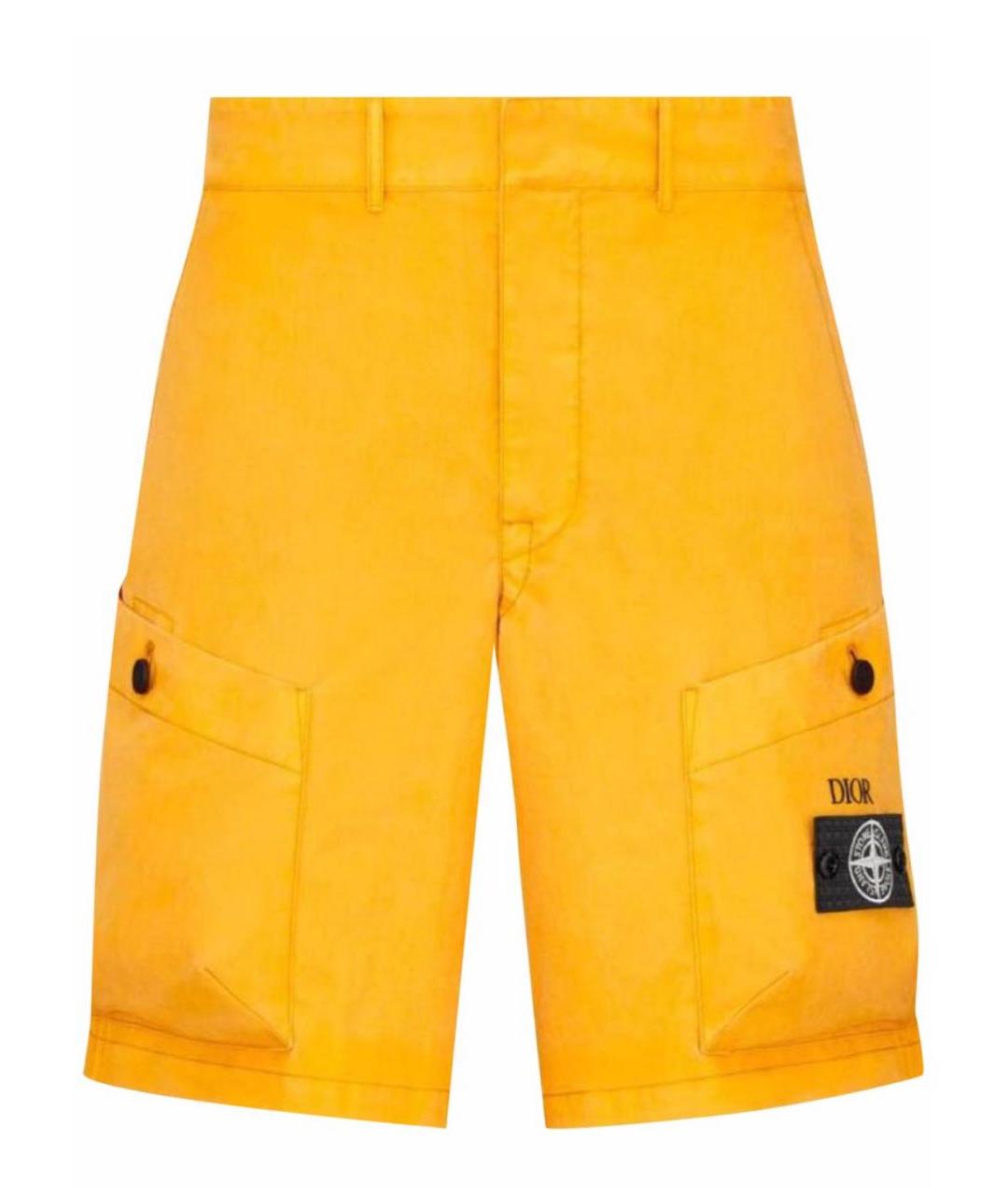 STONE ISLAND Желтые хлопковые шорты, фото 8