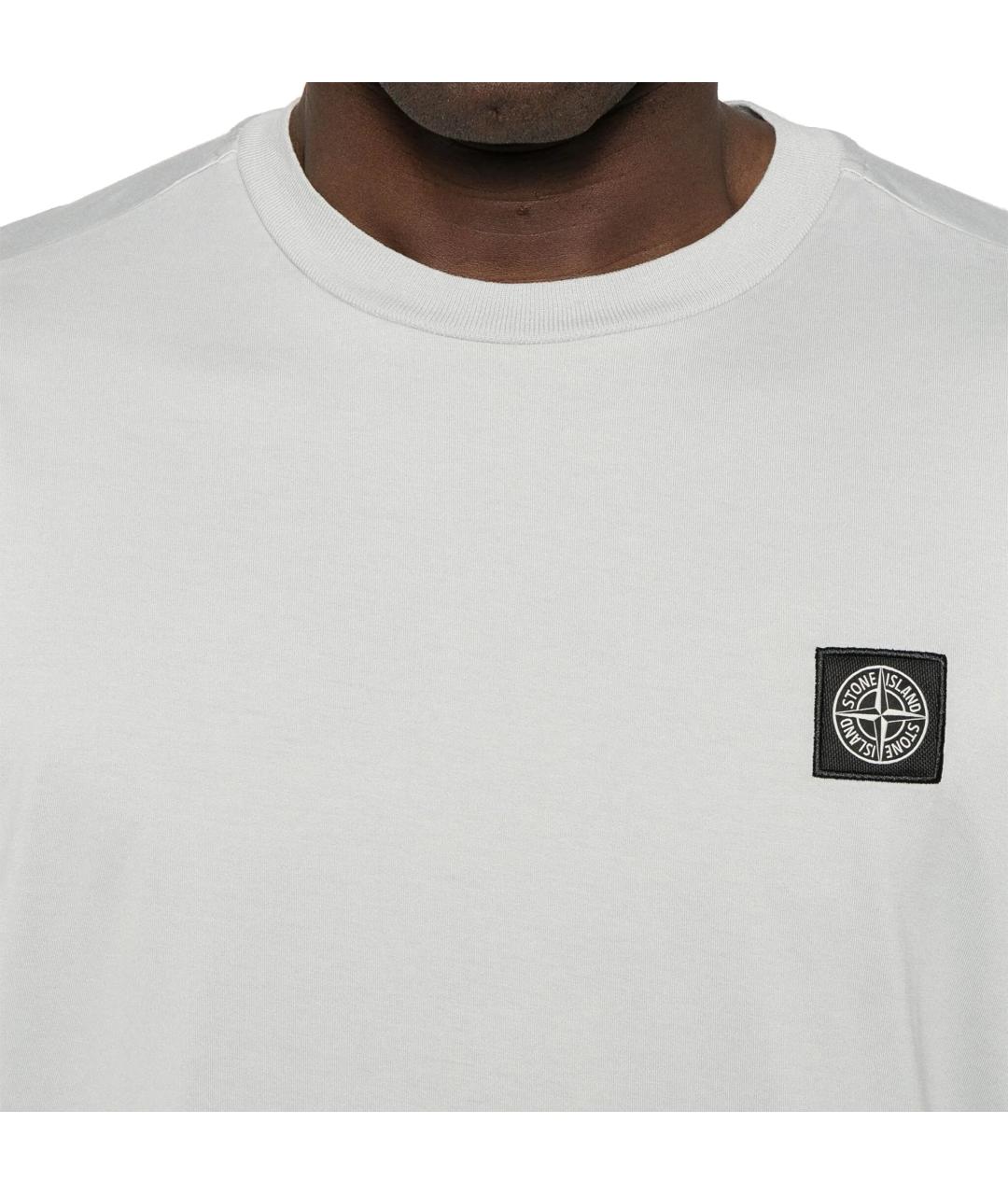 STONE ISLAND Серая хлопковая футболка, фото 3