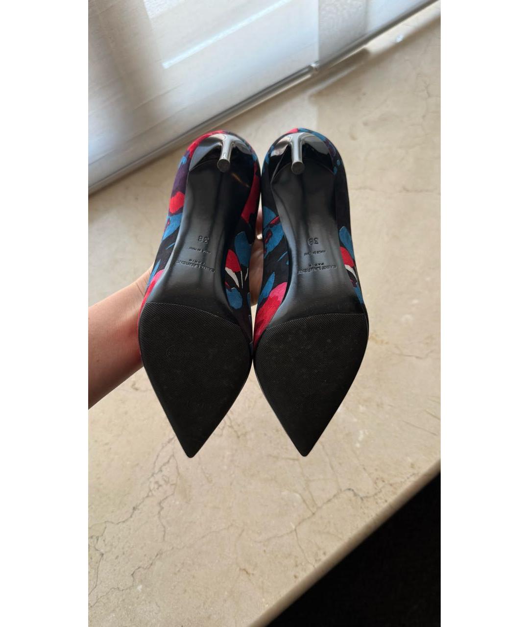SAINT LAURENT Синие текстильные туфли, фото 7