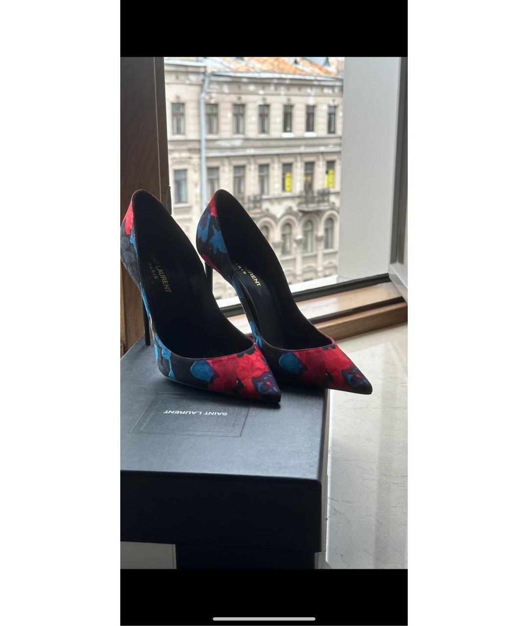 SAINT LAURENT Синие текстильные туфли, фото 3