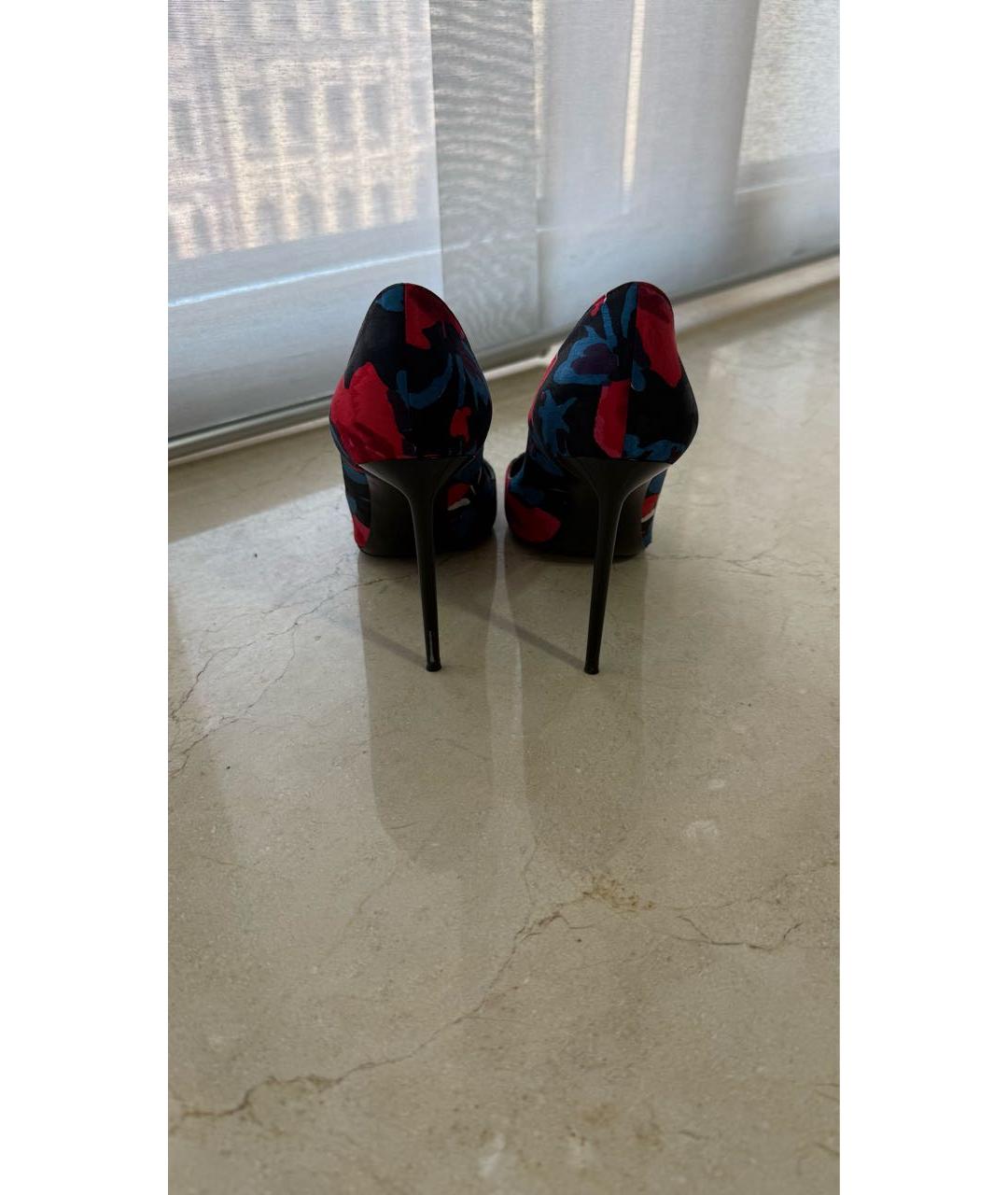 SAINT LAURENT Синие текстильные туфли, фото 4