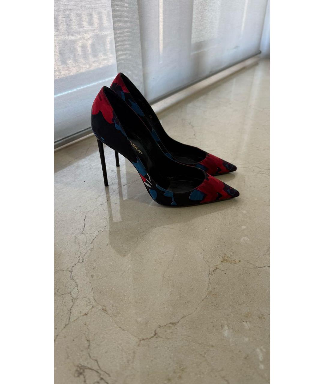 SAINT LAURENT Синие текстильные туфли, фото 9