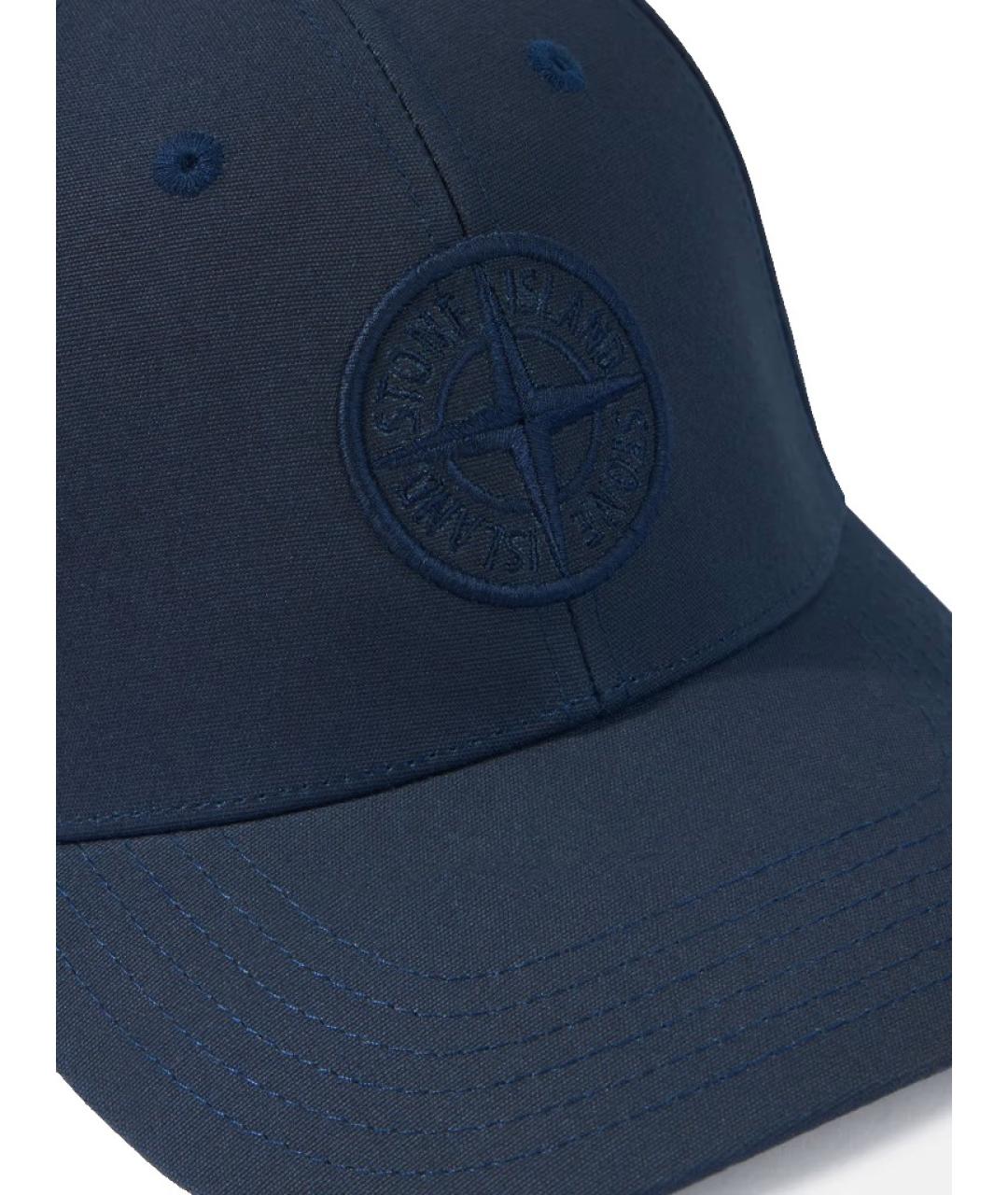 STONE ISLAND Темно-синяя хлопковая кепка/бейсболка, фото 3
