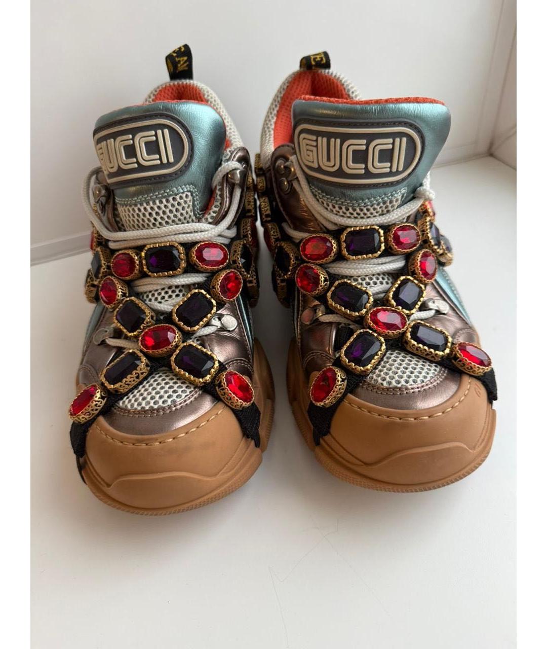 GUCCI Мульти кожаные кроссовки, фото 2