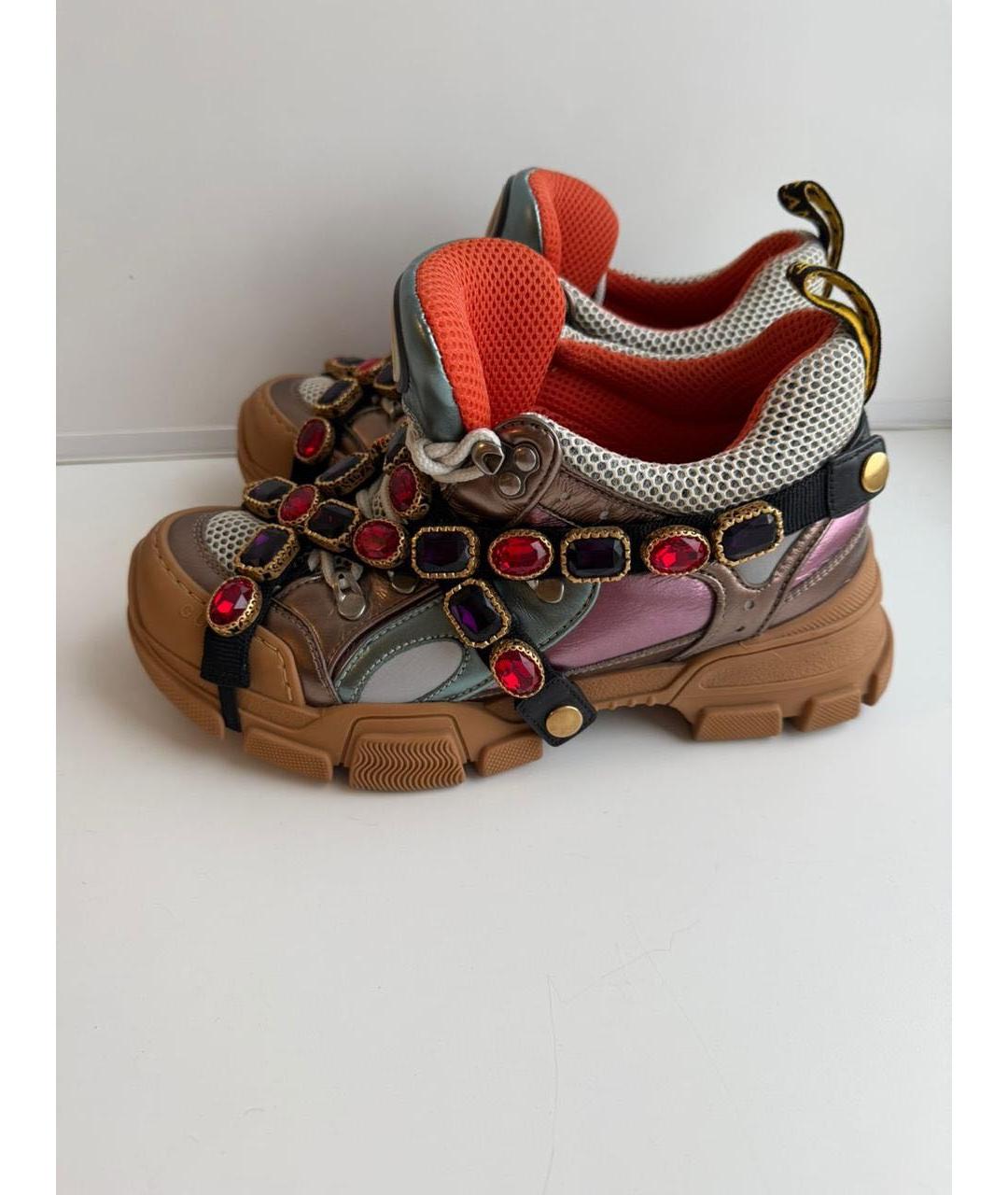 GUCCI Мульти кожаные кроссовки, фото 5