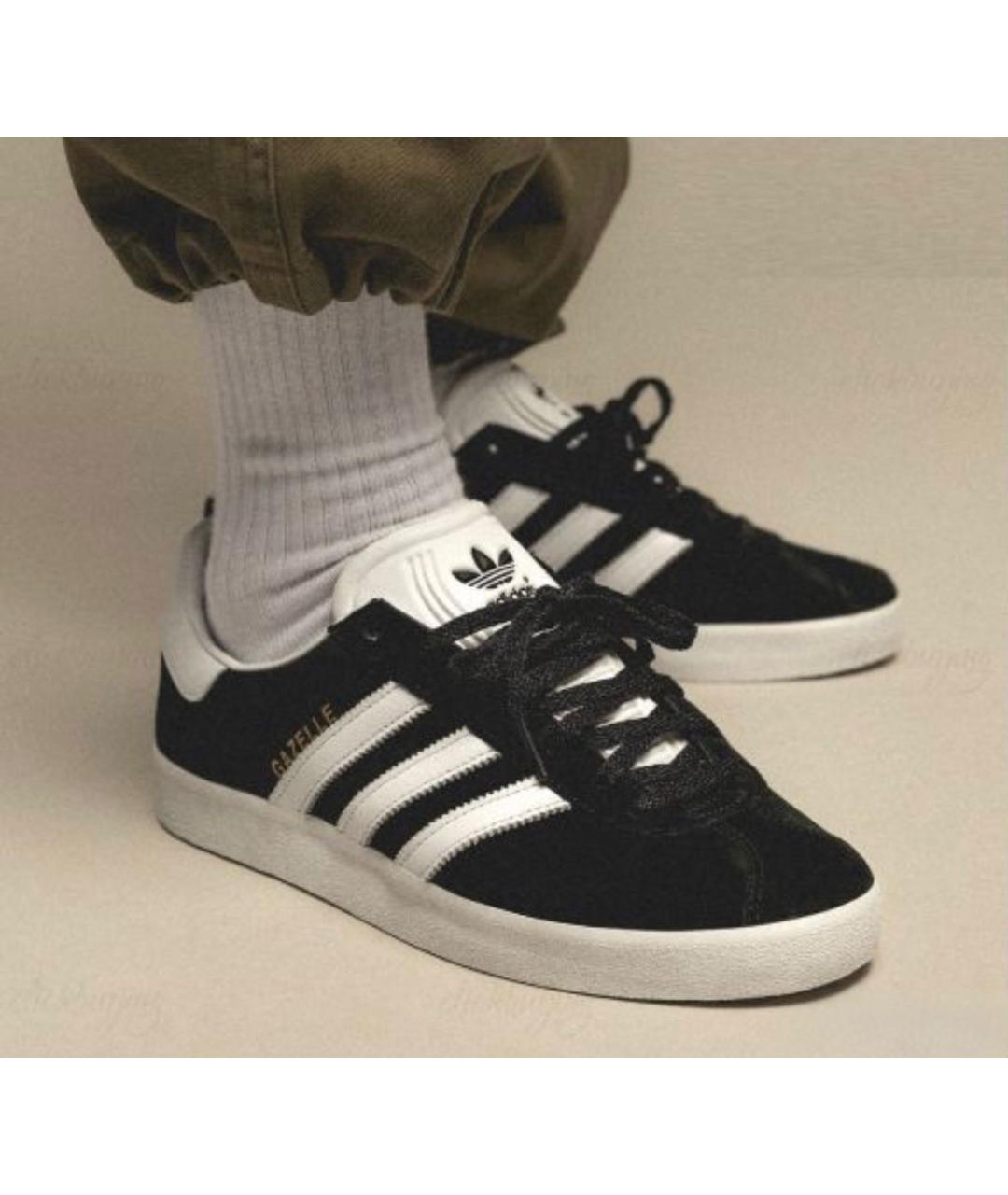 ADIDAS Черные замшевые низкие кроссовки / кеды, фото 5