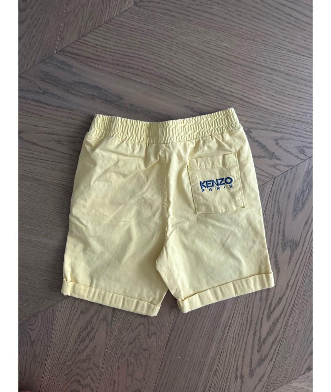 KENZO Желтые хлопковые брюки и шорты, фото 2