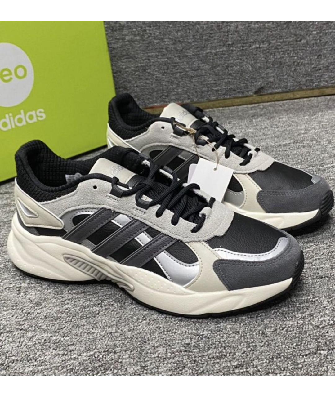 ADIDAS Антрацитовые кожаные низкие кроссовки / кеды, фото 7