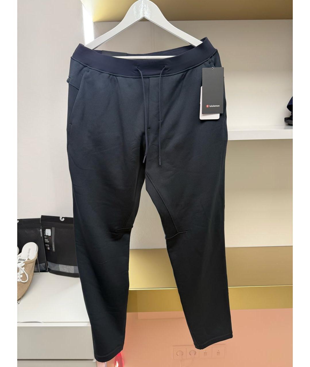Lululemon Темно-синие полиэстеровые повседневные брюки, фото 4