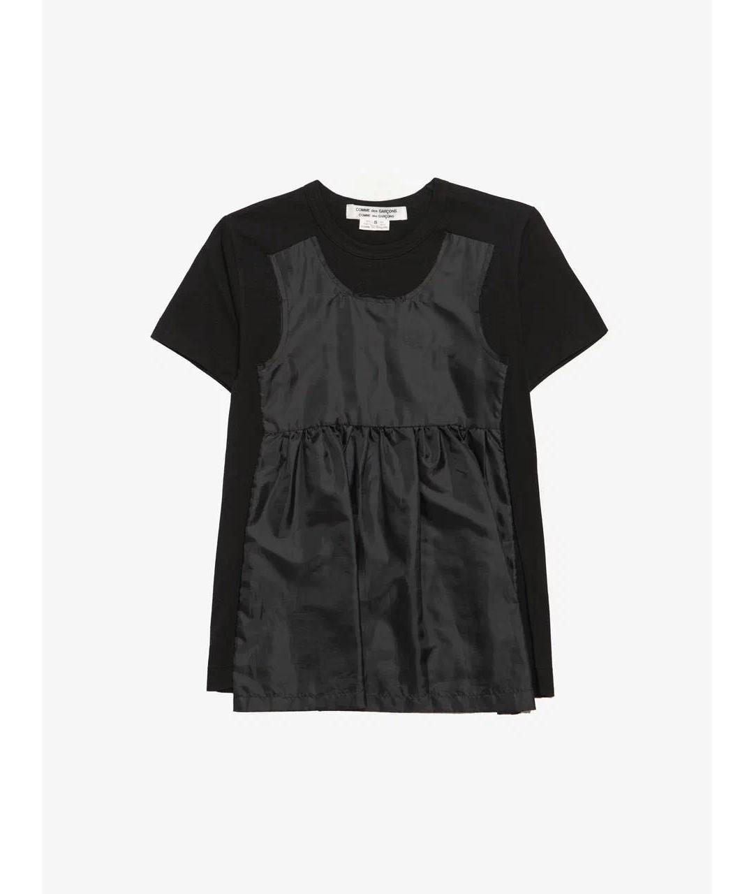 COMME DES GARÇONS Черная хлопко-эластановая футболка, фото 3