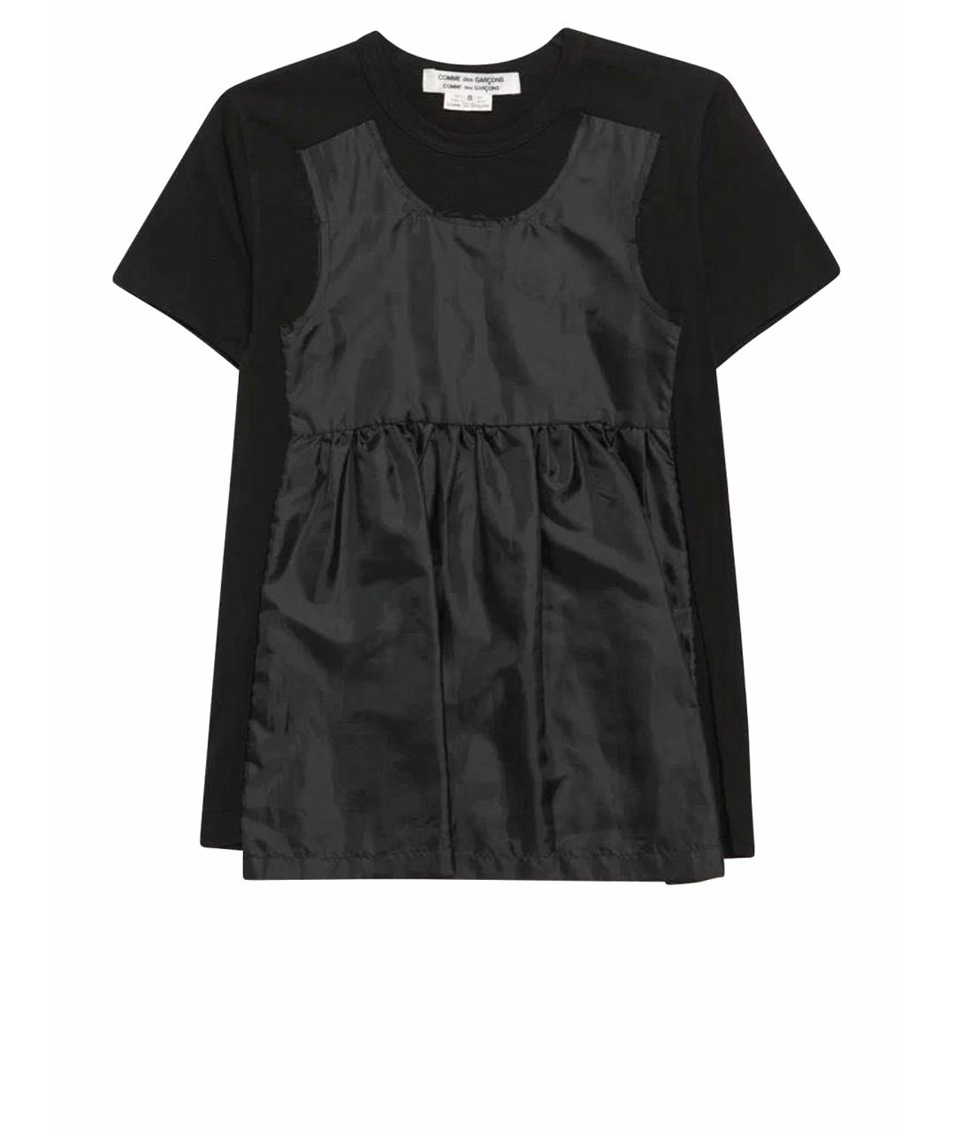 COMME DES GARÇONS Черная хлопко-эластановая футболка, фото 1