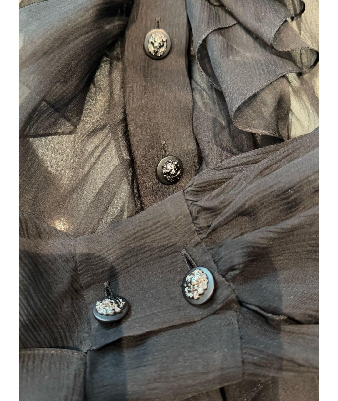 CHANEL Черная шелковая блузы, фото 4