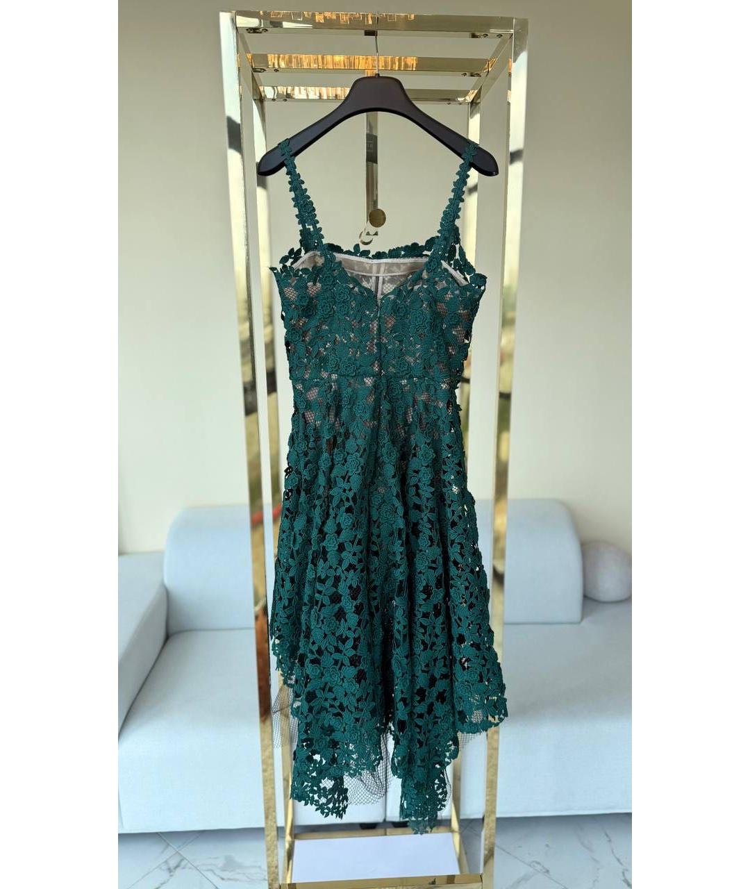 OSCAR DE LA RENTA Бирюзовое полиэстеровое вечернее платье, фото 2