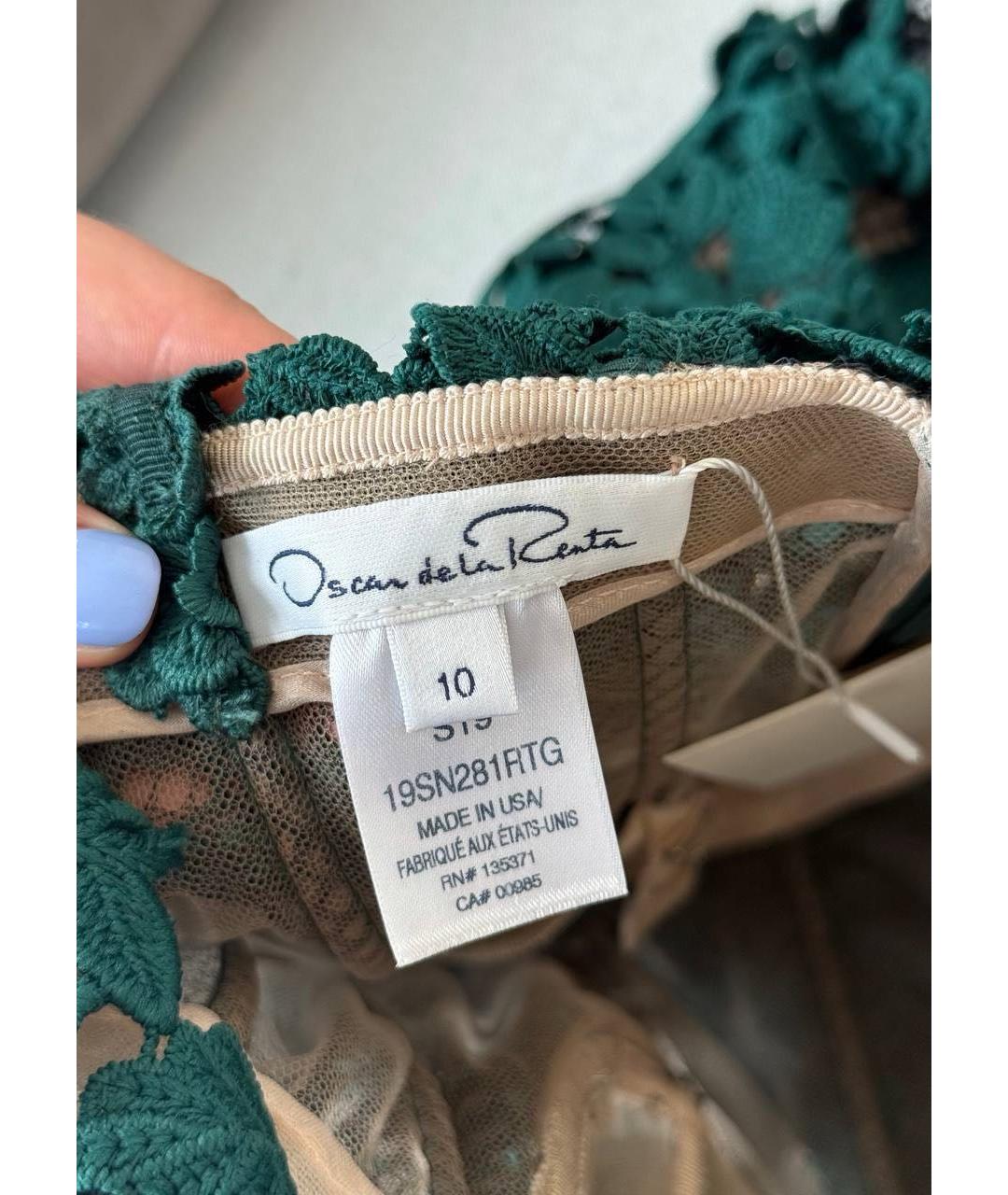OSCAR DE LA RENTA Бирюзовое полиэстеровое вечернее платье, фото 3