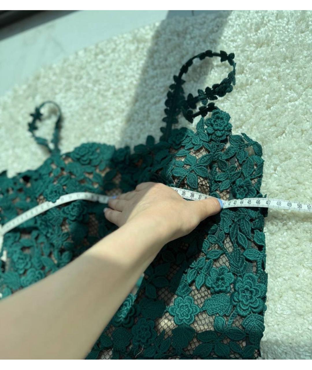 OSCAR DE LA RENTA Бирюзовое полиэстеровое вечернее платье, фото 5