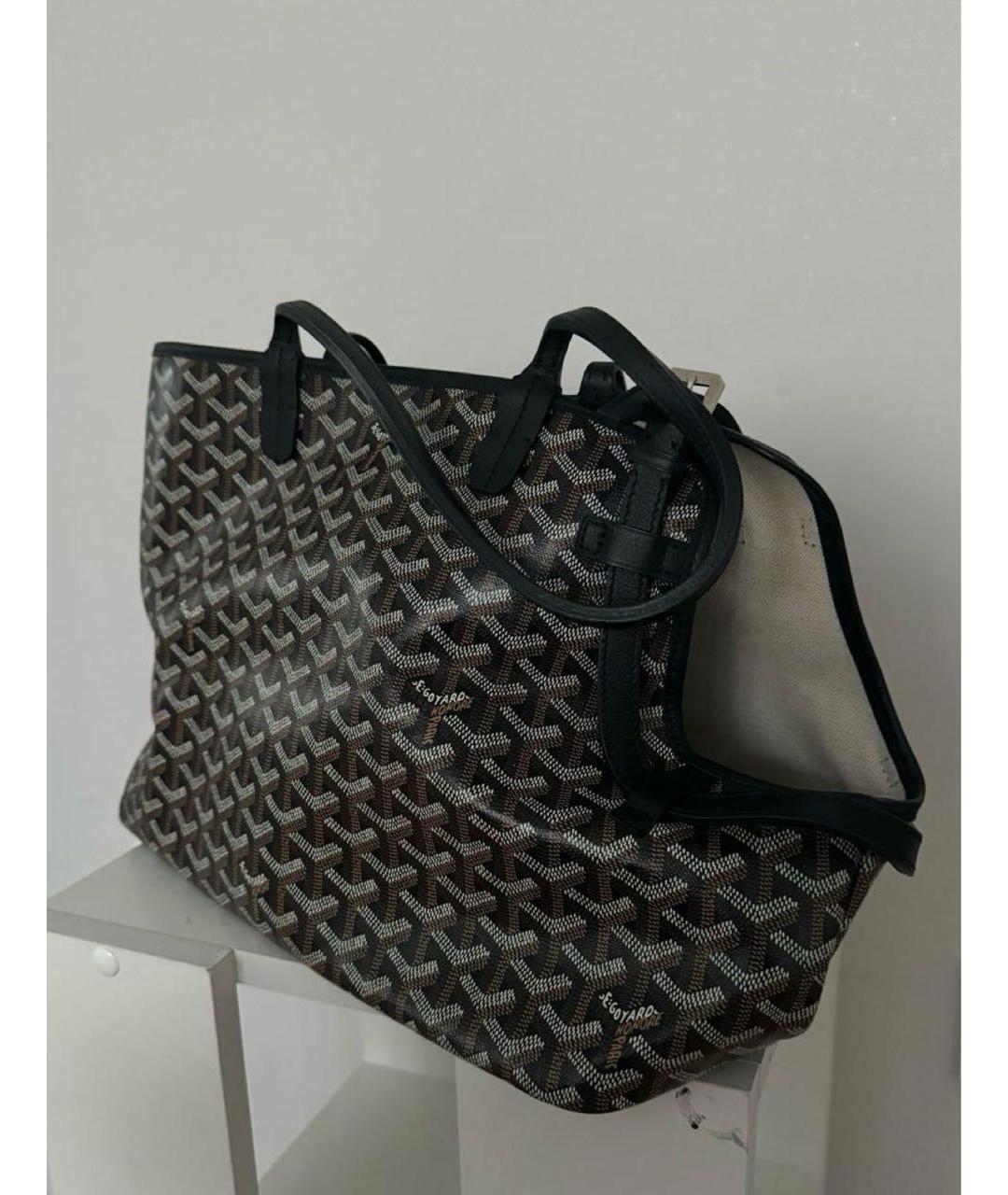 GOYARD Черная кожаная сумка тоут, фото 2