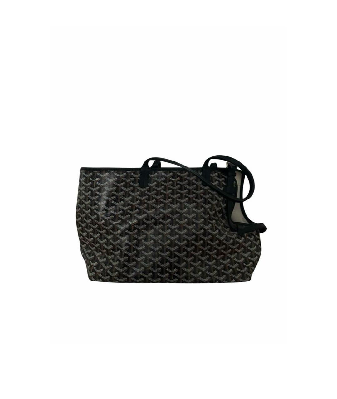 GOYARD Черная кожаная сумка тоут, фото 1