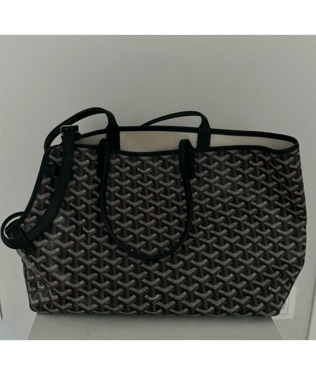 GOYARD Черная кожаная сумка тоут, фото 3