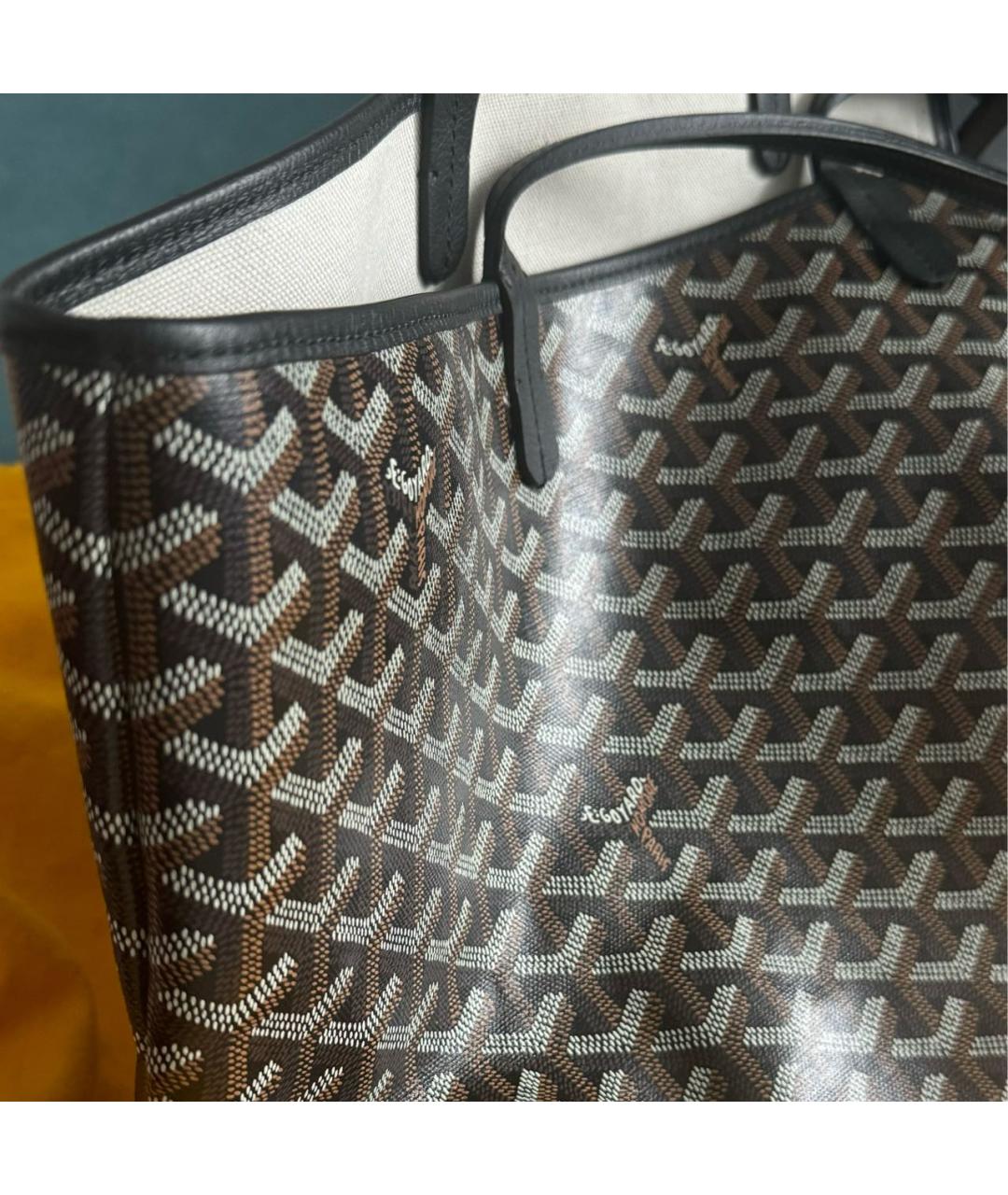 GOYARD Черная кожаная сумка тоут, фото 6