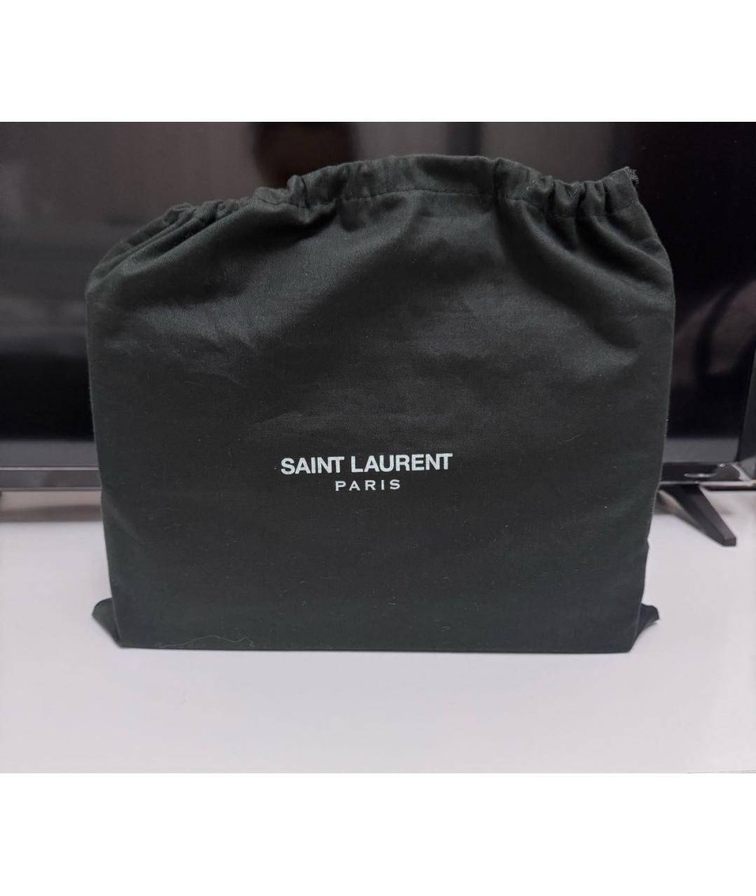 SAINT LAURENT Черная кожаная сумка через плечо, фото 5
