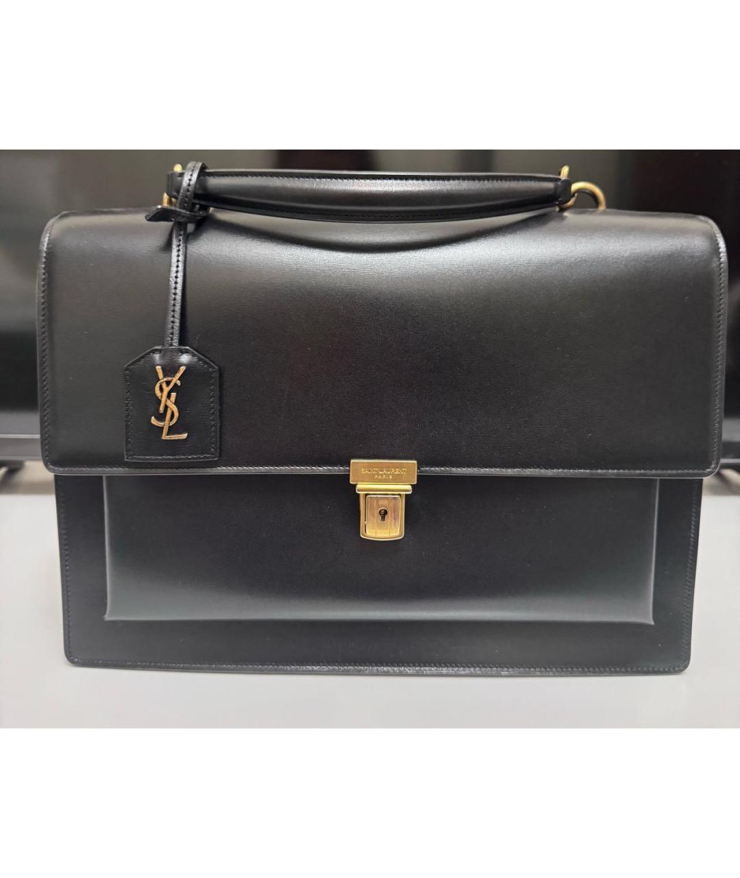SAINT LAURENT Черная кожаная сумка через плечо, фото 9