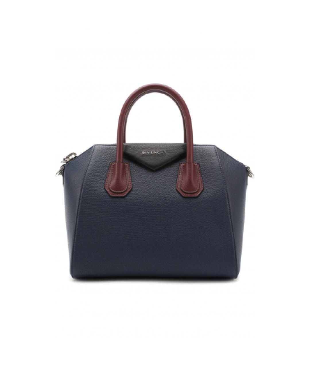 GIVENCHY Темно-синяя кожаная сумка тоут, фото 1