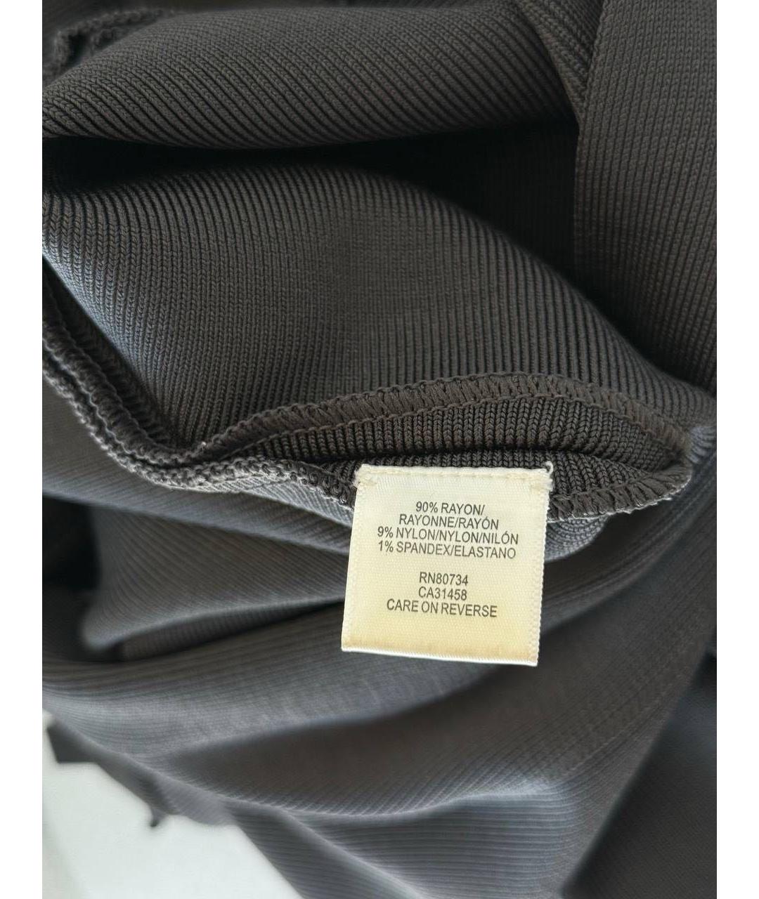 HERVE LEGER Антрацитовая юбка мини, фото 4