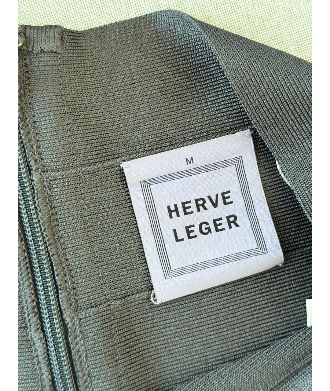 HERVE LEGER Антрацитовая юбка мини, фото 3