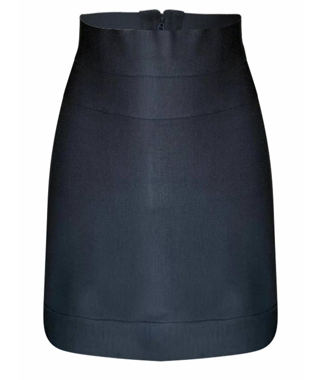 HERVE LEGER Антрацитовая юбка мини, фото 1