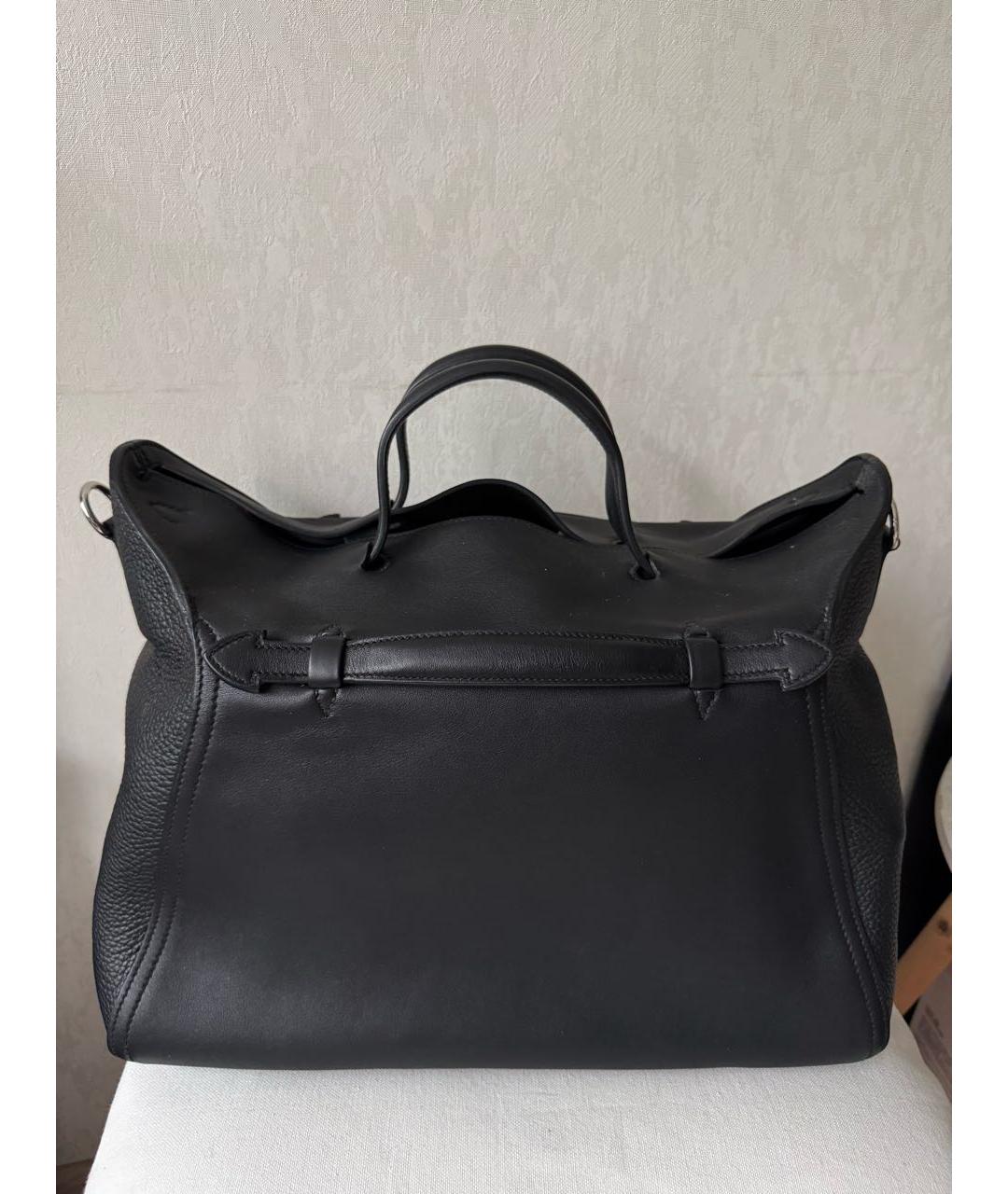 HERMES Черная кожаная сумка тоут, фото 2
