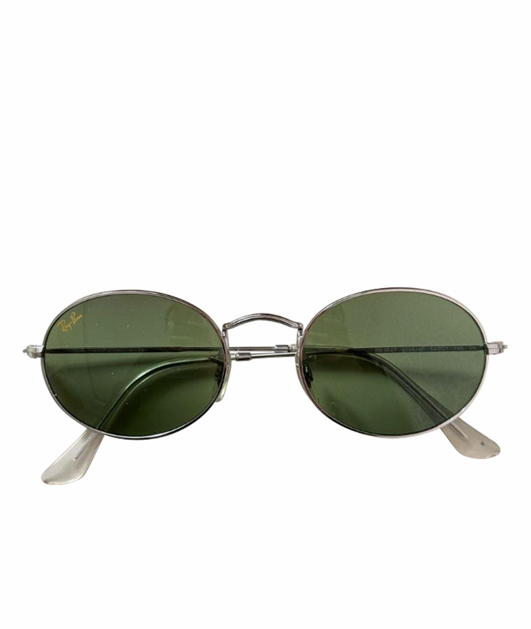 RAY BAN Зеленые металлические солнцезащитные очки, фото 1