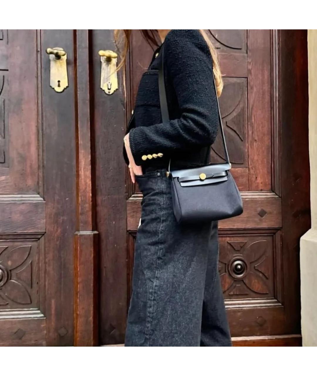 HERMES Черная хлопковая сумка через плечо, фото 3