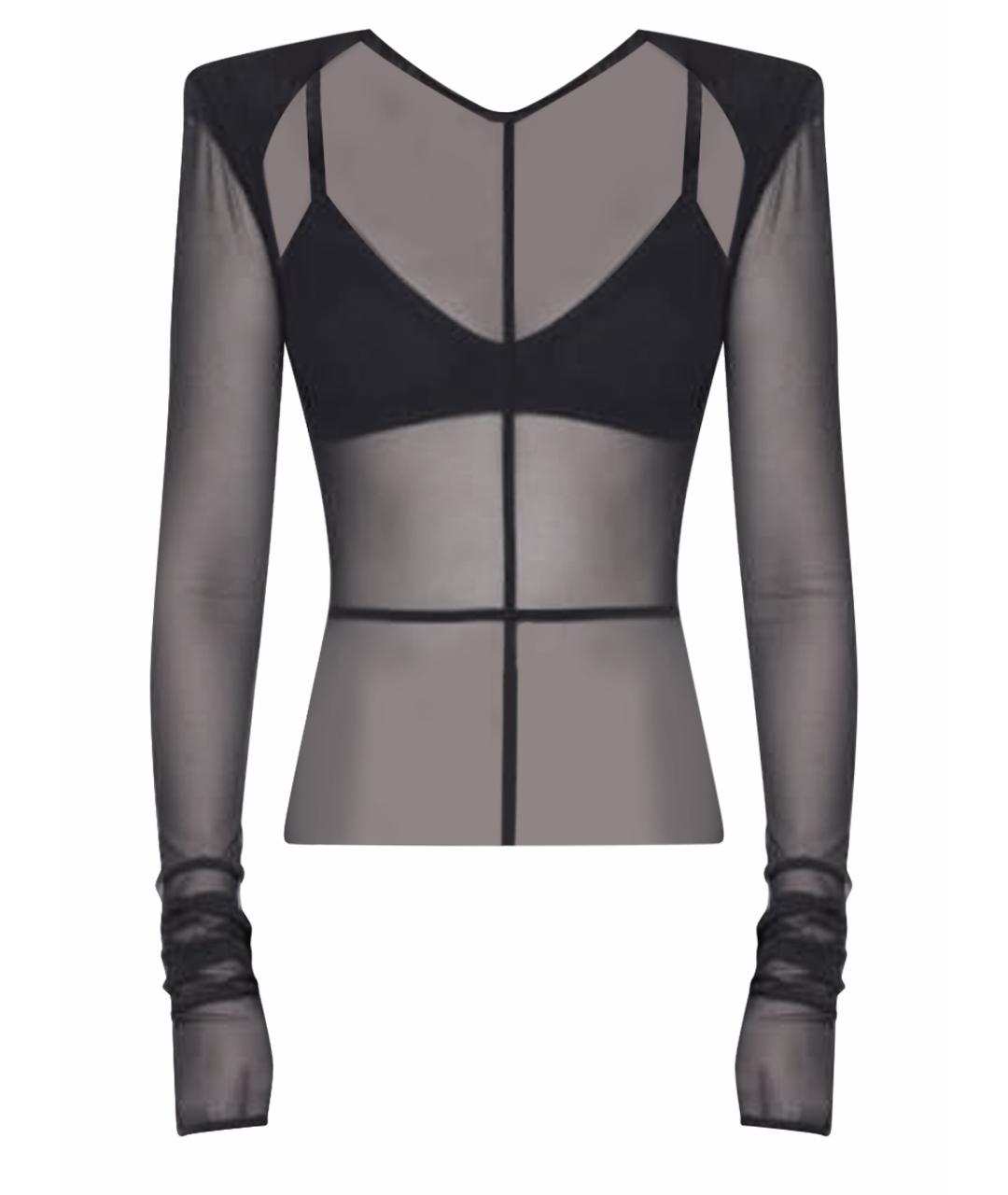 ANN DEMEULEMEESTER Черное сетчатое боди, фото 1