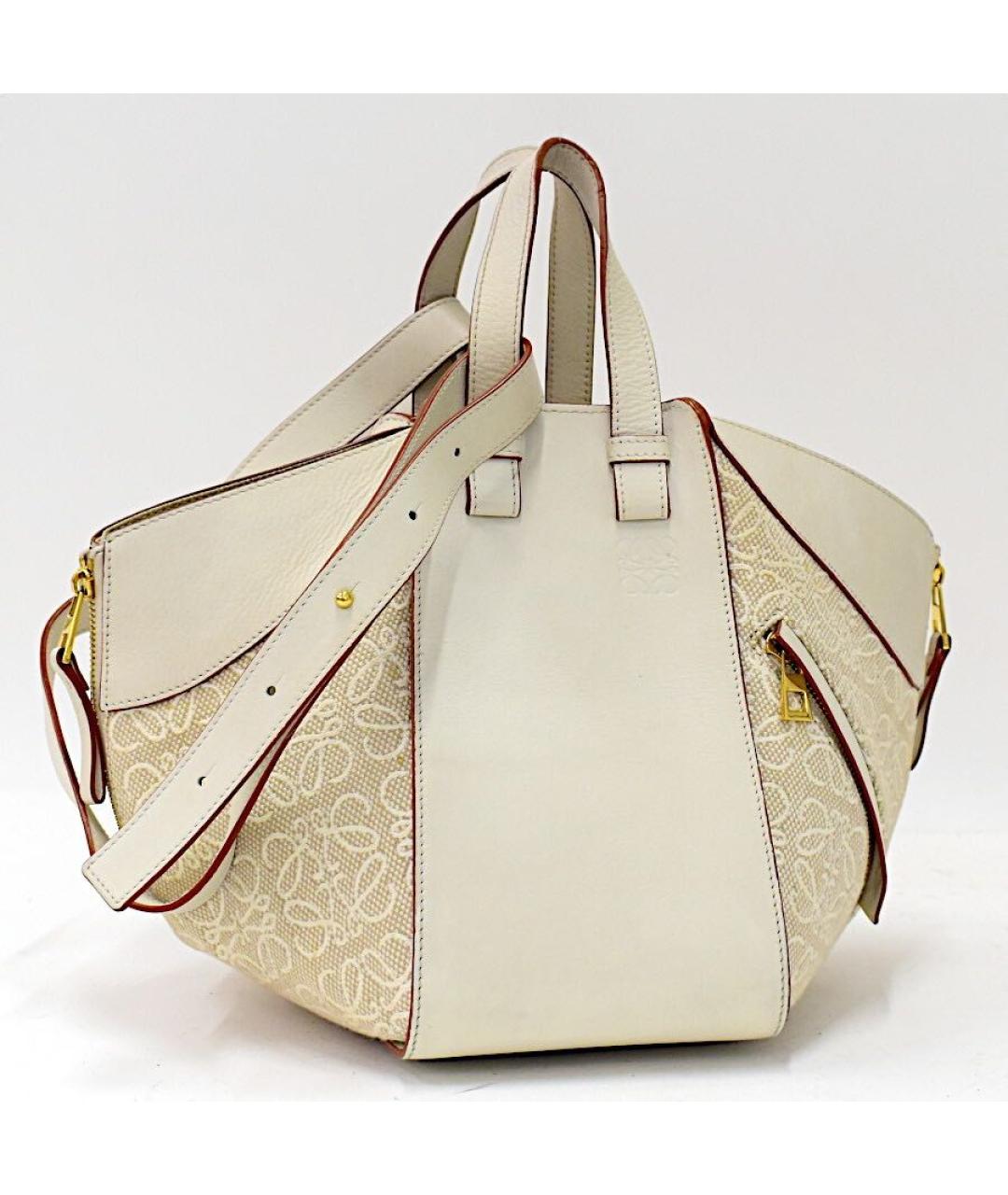 LOEWE Белая кожаная сумка тоут, фото 9