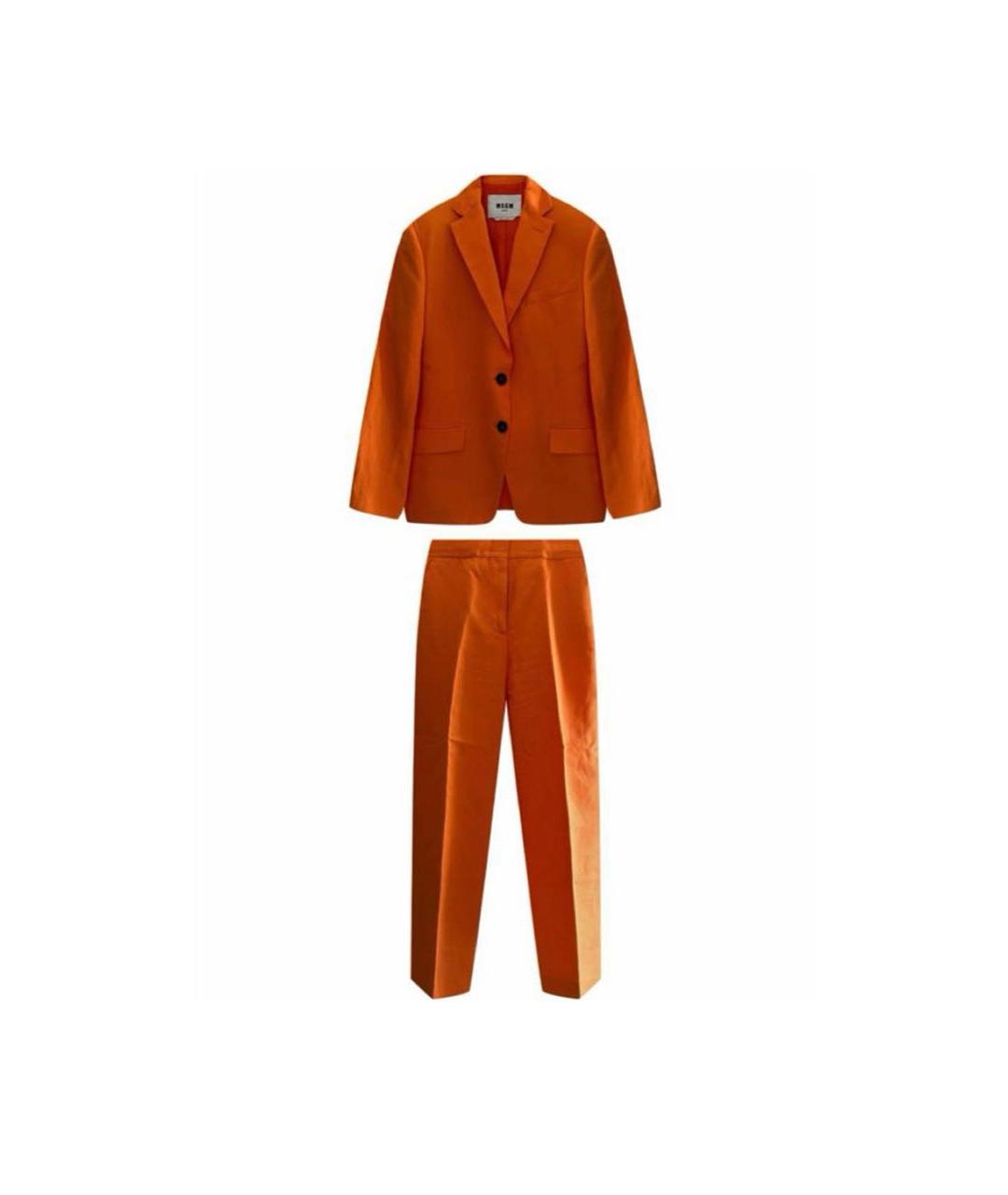 MSGM Оранжевый льняной костюм с брюками, фото 4