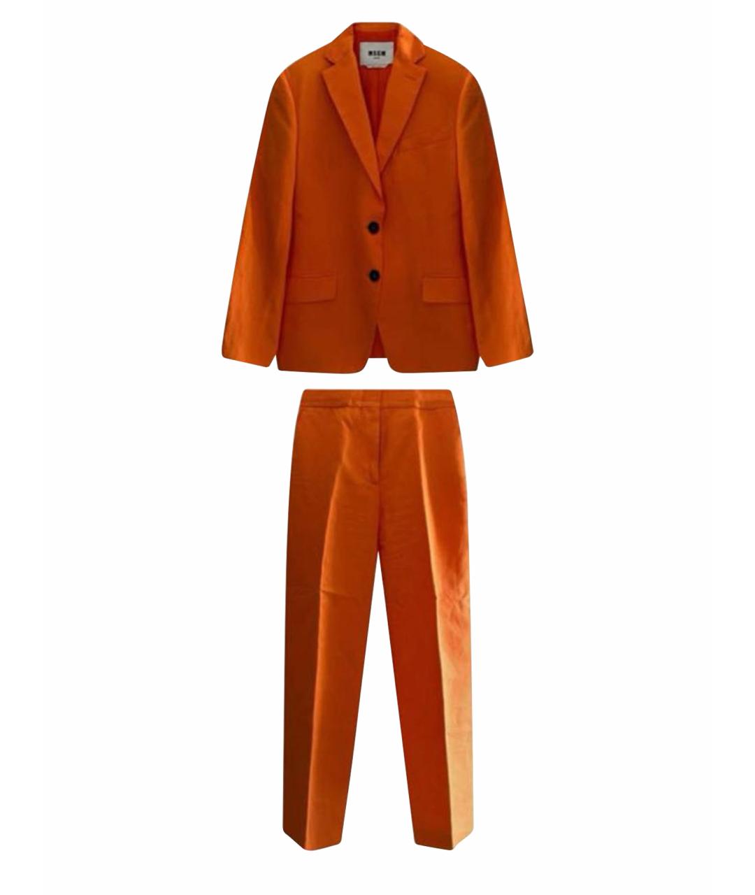 MSGM Оранжевый льняной костюм с брюками, фото 1