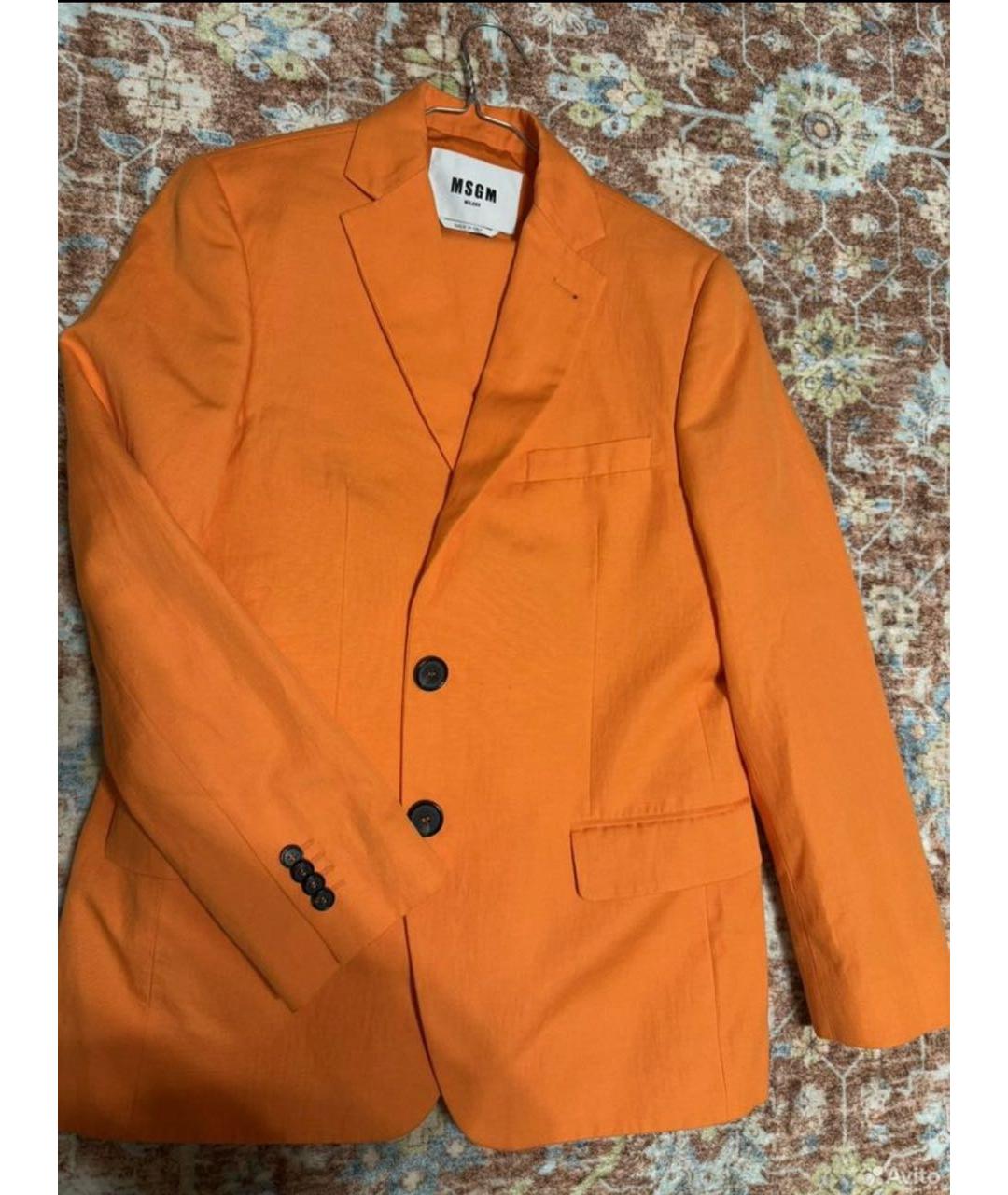 MSGM Оранжевый льняной костюм с брюками, фото 2