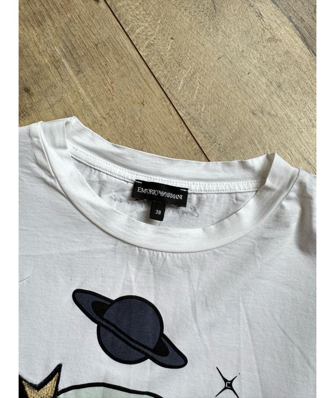 EMPORIO ARMANI Белая хлопковая футболка, фото 3
