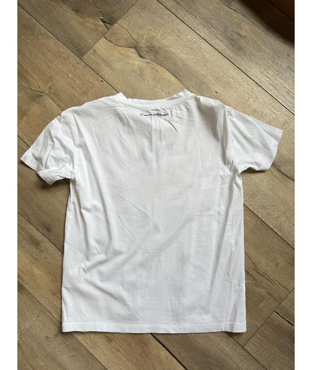 EMPORIO ARMANI Белая хлопковая футболка, фото 2