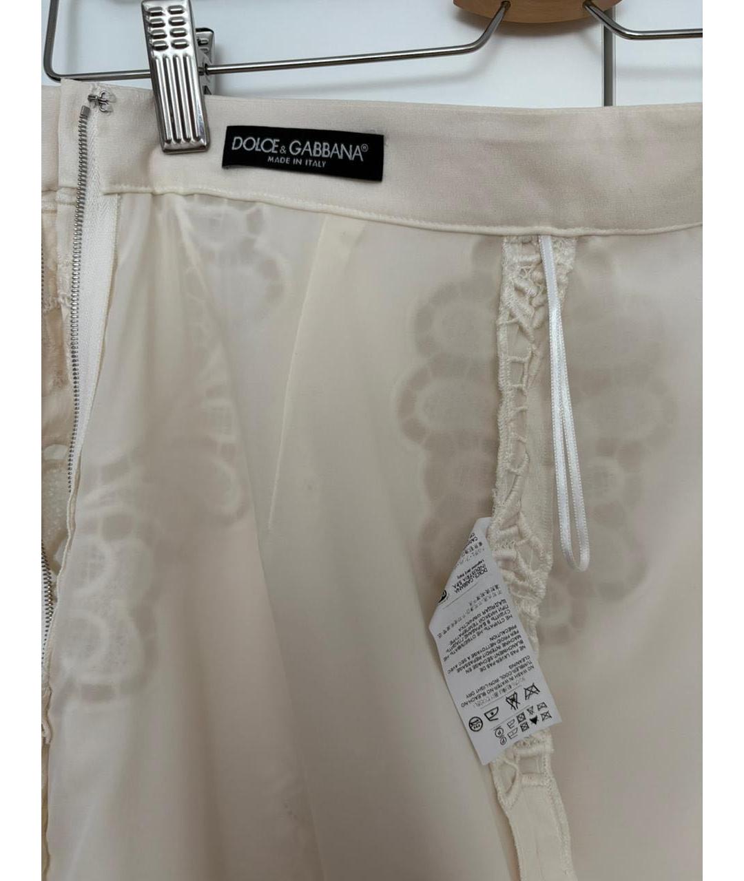 DOLCE&GABBANA Бежевая шелковая юбка миди, фото 5