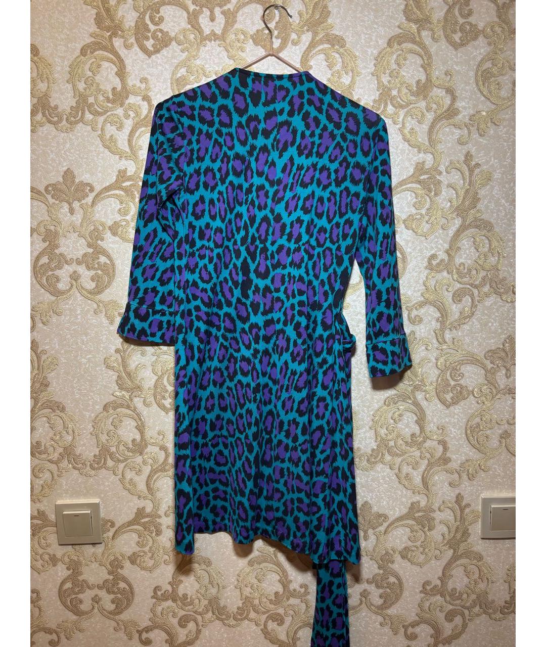 DIANE VON FURSTENBERG Бирюзовое шелковое повседневное платье, фото 2