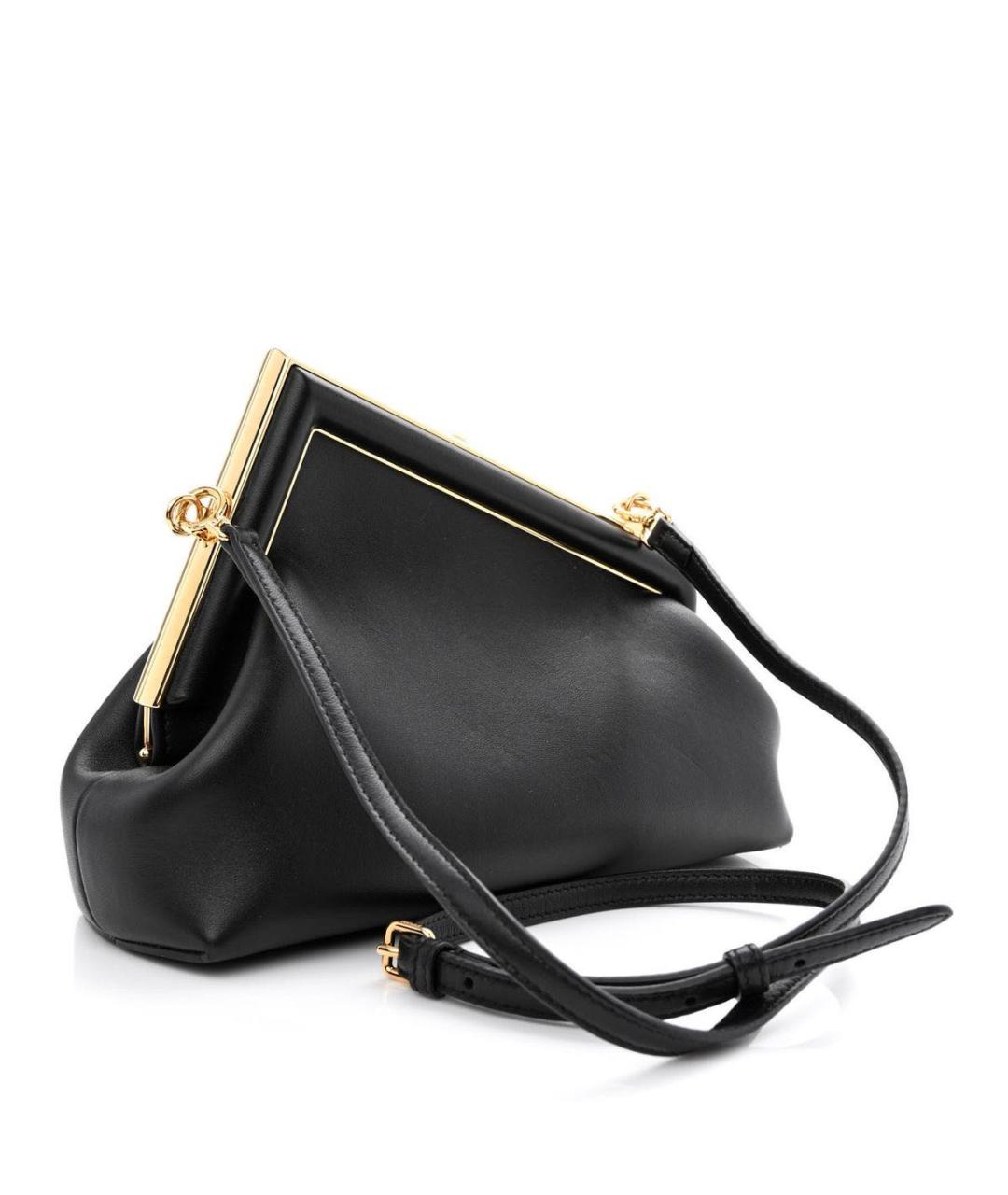 FENDI Черная кожаная сумка через плечо, фото 2